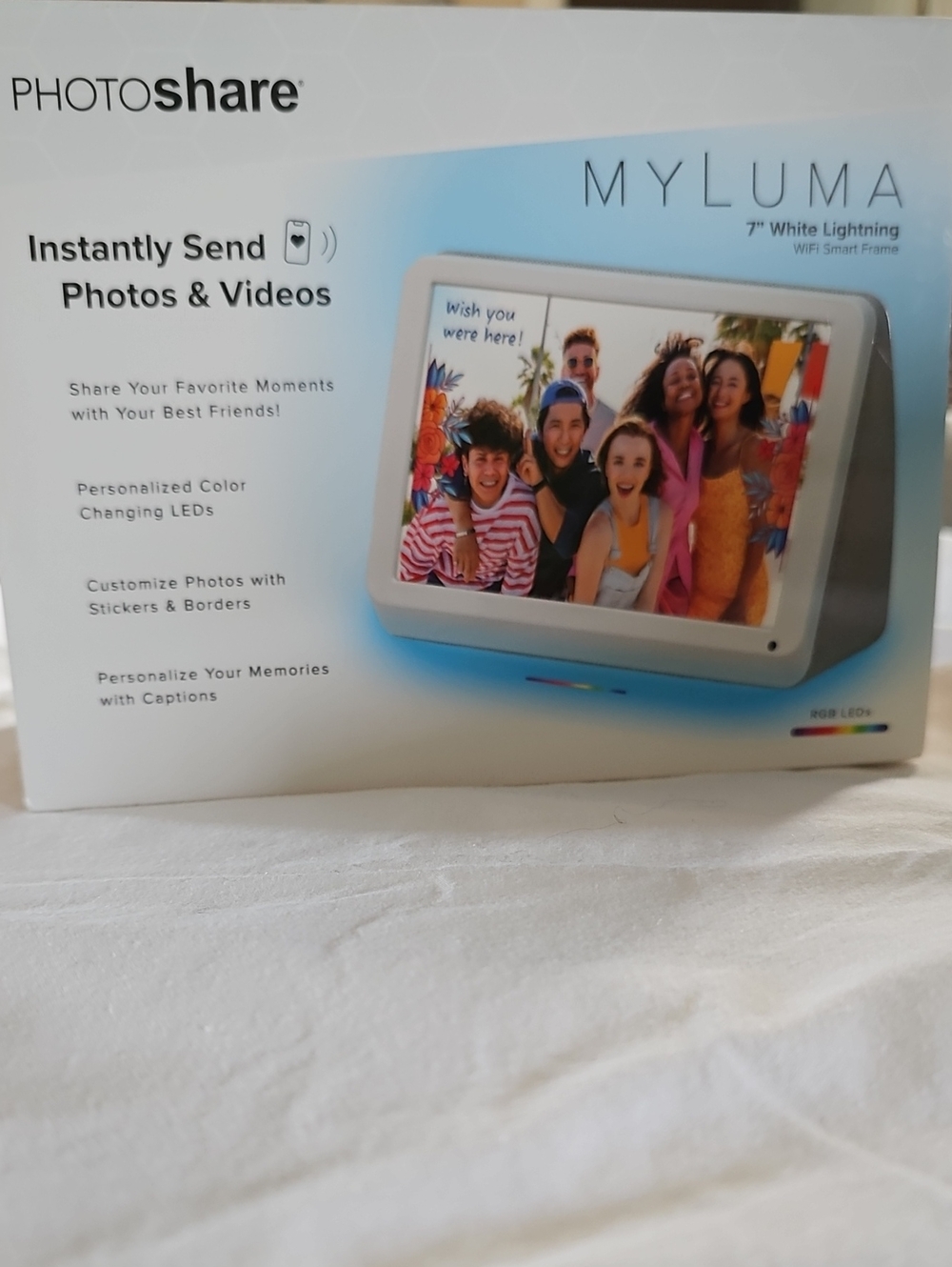 MyLuma Photoshare 7" White Digital Photo Frame